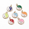 Brass Micro Pave Clear Cubic Zirconia Pendants KK-C100-16G-1