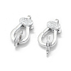 Anti-Tarnish Rhodium Plated 925 Sterling Silver Lobster Claw Clasps STER-L055-067P-1