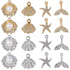 32Pcs 8 Styles Alloy Rhinestone Pendants FIND-SC0016-46-1