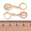 Brass Micro Pave Clear Cubic Zirconia Leverback Earrings EJEW-K300-59G-02-5