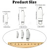 3Pcs 3 Styles Stainless Steel Bayonet Clasps STAS-CJ0003-61-2