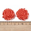 Synthetic Coral Dyed Carved Links SHEL-Z003-01B-3
