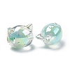 UV Plating Rainbow Iridescent Acrylic Beads OACR-H015-05D-4