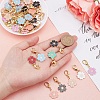 SUNNYCLUE 50Pcs Alloy Enamel Pendants Decoration HJEW-SC0001-19-3