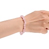 Natural Rose Quartz Bead Stretch Bracelets LS-BJEW-K213-01-5