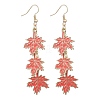 Maple Leaf Alloy Enamel Dangle Earrings EJEW-JE06093-2