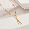 Fashionable Real 18K Gold Plated Brass Tassel Pendant Box Chain Necklaces for Women XU0718-3-1