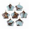 Assembled Synthetic Imperial Jasper and Bronzite Pendants G-S366-002B-1