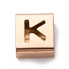 Ion Plating(IP) 304 Stainless Steel Square Slide Charms STAS-L132-17K-RG-1