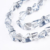 Transparent Electroplate Glass Beads Strands EGLA-T024-01B-03-3