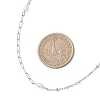 Natural Pearl Rice & 304 Stainless Steel Satellite Chain Paperclip Chain Necklaces for Women NJEW-JN05823-01-3