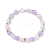 Natural Aquamarine & Rose Quartz & Amethyst Beads Stretch Bracelets for Women BJEW-JB12525-2
