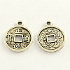 Feng Shui Tibetan Style Zinc Alloy Chinese Coin Pendants TIBEP-Q033-36-1