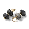 Natural Gemstone Cuboid Beaded Pendants STAS-C120-02G-3