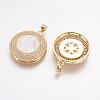 Brass Micro Pave Cubic Zirconia Pendants ZIRC-G108-15G-1