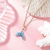 MIYUKI Delica Beads Beaded Mermaid Tail Pendant 304 Stainless Steel Cable Chain Necklaces for Women NJEW-MZ00130-04-1