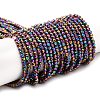 Electroplate Glass Beads Strands GLAA-H021-01B-FP13-1