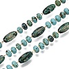 Handmade Brass & Glass Beaded Link Chains CHC-Q021-06G-1