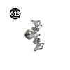 G23 Titanium with Clear Cubic Zirconia Threadless Labrets WG8E19F-01-1