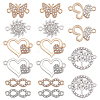 SUNNYCLUE 32Pcs 8 Styles Alloy Crystal Rhinestone Connector Charms ALRI-SC0001-22-1