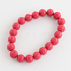 Longevity Synthetic Coral Stretch Bracelets BJEW-S105-M-2