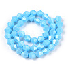 Opaque Solid Color Electroplate Glass Beads Strands LS-EGLA-A039-P6mm-A12-3