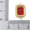 Rack Plating Brass Micro Pave Clear Cubic Zirconia Rectangle Connector Charms KK-A234-028G-03-3