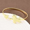 Marine Organism Brass Cuff Bangles for Women BJEW-D368-03L-G-1
