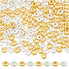 DICOSMETIC 200Pcs 2 Colors Flat Round Brass Spacer Beads KK-DC0003-64-1
