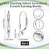 Beebeecraft 4 Pairs 925 Sterling Silver Leverback Hoop Earring Findings STER-BBC0001-84-2