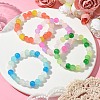 8mm Baking Painted Imitation Jade Glass Round Beaded Stretch Kids Bracelets for Girls Boys BJEW-JB10895-2