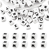 20Pcs White Cube Letter Silicone Beads 12x12x12mm Square Dice Alphabet Beads with 2mm Hole Spacer Loose Letter Beads for Bracelet Necklace Jewelry Making JX432M-1