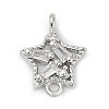 Brass Clear Cubic Zirconia Connector Charms LS-KK-Z094-03P-02-1