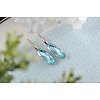 Oval Three Times of Real Rose Gold Plated Fashion Alloy Austrian Crystal Dangle Earrings EJEW-AA00057-58A-3