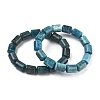 Column Natural Apatite Beads Stretch Bracelets for Women Men BJEW-A148-01A-18-4