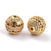 Brass Micro Pave Clear Cubic Zirconia Beads X-ZIRC-L075-025G-3