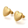 Ion Plating(IP) 304 Stainless Steel Heart Stud Earrings for Women EJEW-S227-59G-2