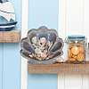 Shell Shape Wooden Jewelry Display Cases with Visible Window ODIS-SP0001-14B-6