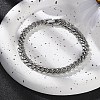 304 Stainless Steel Cuban Link Chain Bracelets for Men BJEW-Z081-01P-02-1