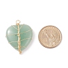 Natural Green Aventurine Pendants PALLOY-JF01653-01-4