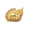 Brass Micro Pave Clear Cubic Zirconia Pendants KK-F899-15G-2