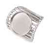 304 Stainless Steel Cuff Rings Ring Components SA-CBA098D-01P-E-2