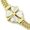 Natural Shell Clover Link Bracelets with 304 Stainless Steel Chains BJEW-Q775-08G-3