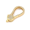 Brass Micro Pave Cubic Zirconia Lobster Claw Clasps KK-M311-28G-02-2