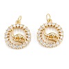 Brass Micro Pave Clear Cubic Zirconia Pendants ZIRC-M115-03G-1