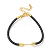 3MM Braided Round Imitation Leather Cord Bracelet Making MAK-S075-01G-S-1