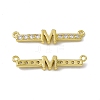 Rack Plating Brass Micro Pave Clear Cubic Zirconia Connector Charms KK-C007-37G-M-2