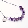 Gemstone Pendant Necklaces X-NJEW-JN01706-3