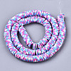 Handmade Polymer Clay Beads Strands X-CLAY-R091-8mm-01-5