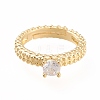 Adjustable Brass Micro Pave Clear Cubic Zirconia Finger Rings RJEW-L098-003A-G-1